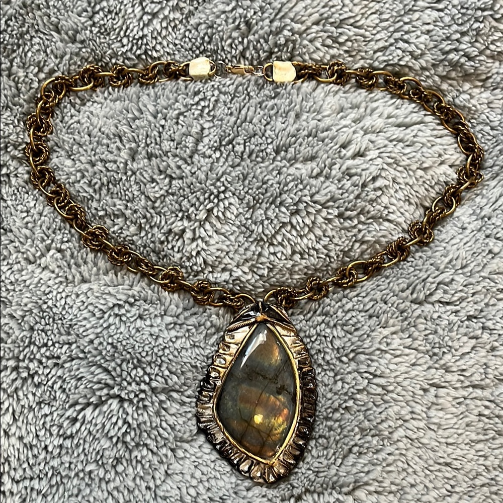 Elegant Gold and Silver Pendant Necklace